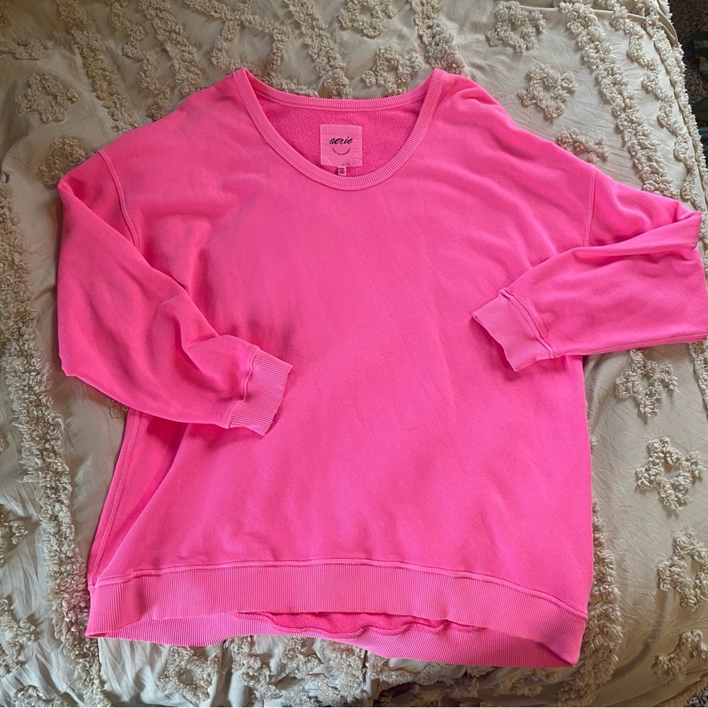 Aerie oversized pink crewneck